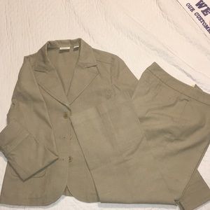 Khaki Cropped Pantsuit